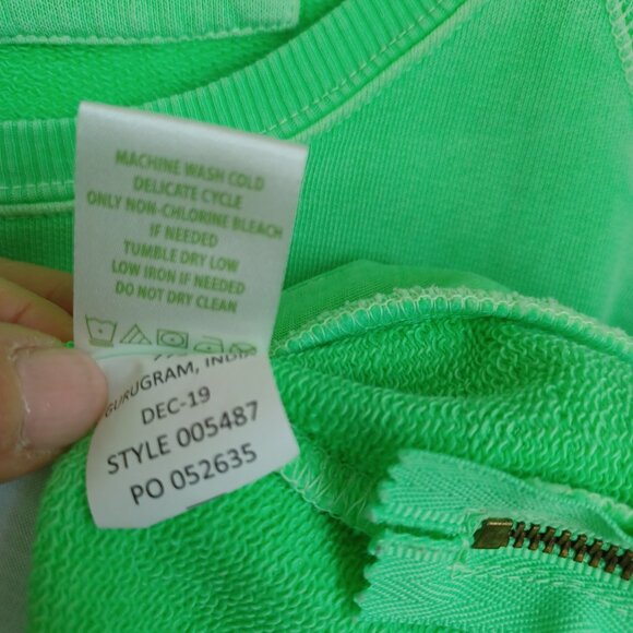Lilly Pulitzer Luxletic Pullover Beach Comber Green Terry Sweatshirt Women Large - Picture 10 of 13